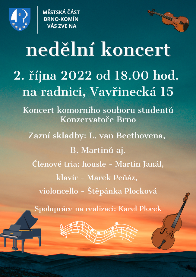 pozvánka na nedělní koncert na radnici